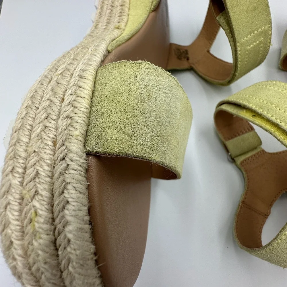 Sorel Cameron Espadrille Sandals Women's 9.5 Neon Green Yellow NL 4014-757‎ READ